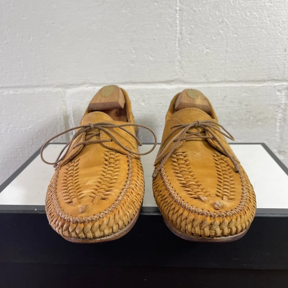 BUTTERO Men's Brown‎ Woven Brown Leather Huarache Dress Shoes Size 43 EU/10 US
